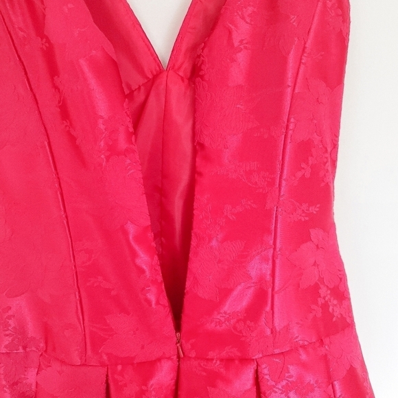 Jessica McClintock Floral Red Dress - Picture 6 of 13